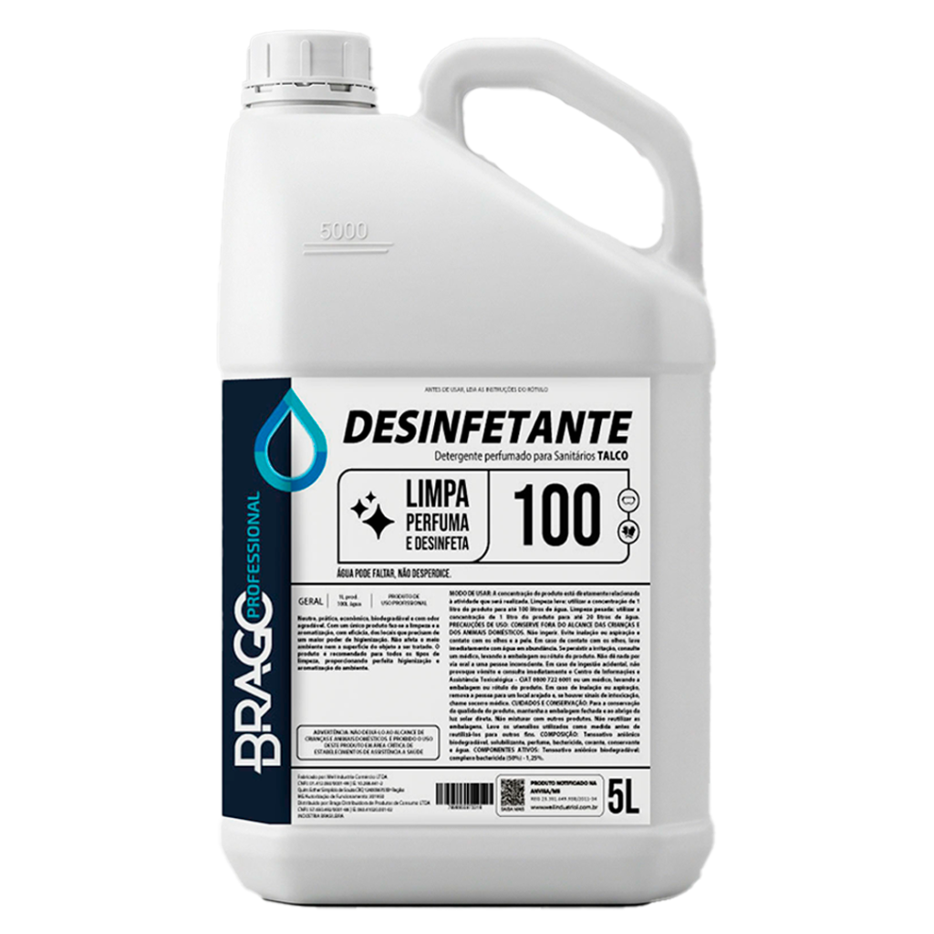 DESINF CONCENTRADO TALCO 5L 1/200 BRAGO PROFESSIONAL