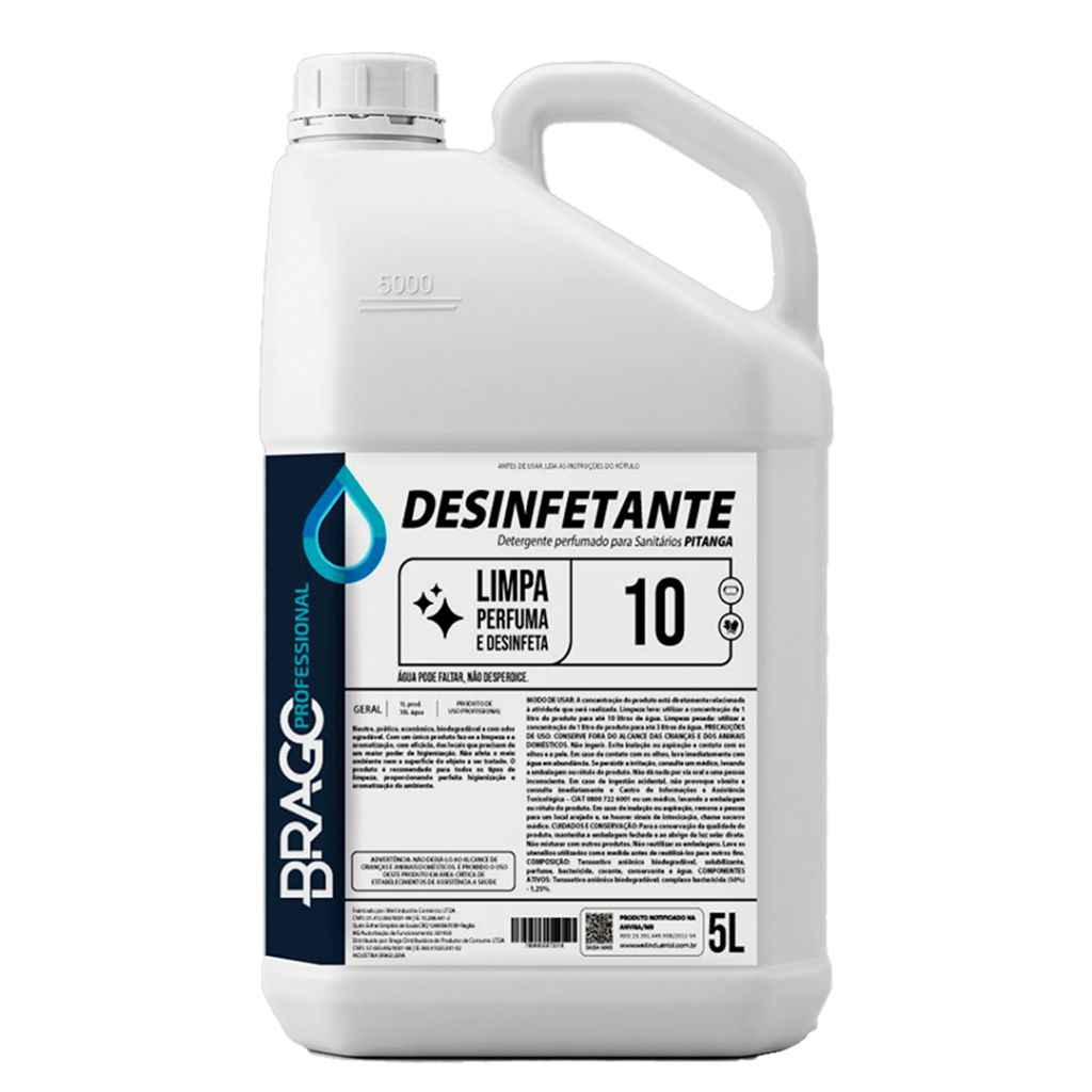 DESINF CONCENTRADO PITANGA 5L 1/10 BRAGO PROFESSIONAL