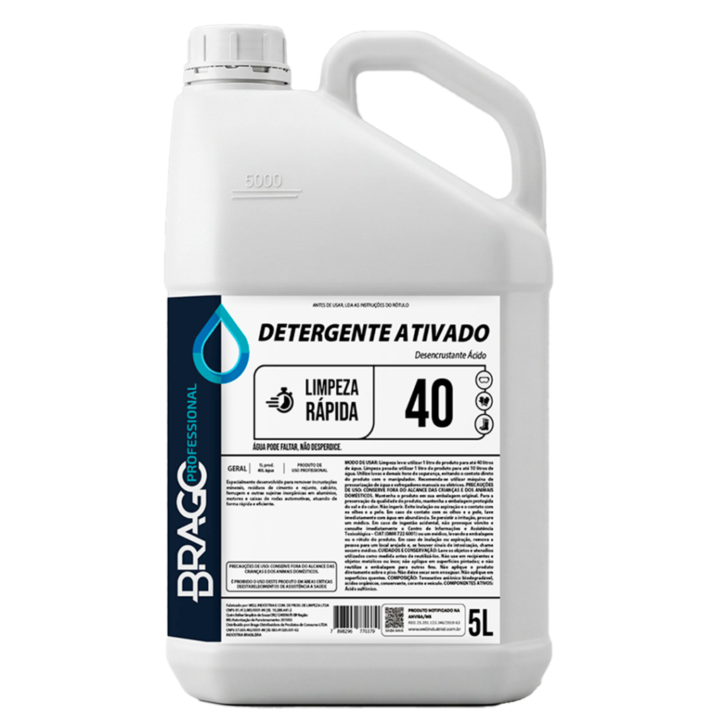 DETERG ATIVADO LM R40 5L BRAGO PROFESSIONAL