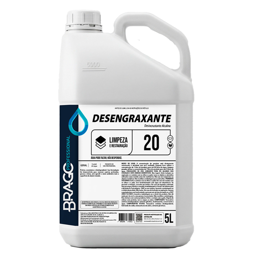 DETERG DESENGRAXANTE 5L 1/20 BRAGO PROFESSIONAL