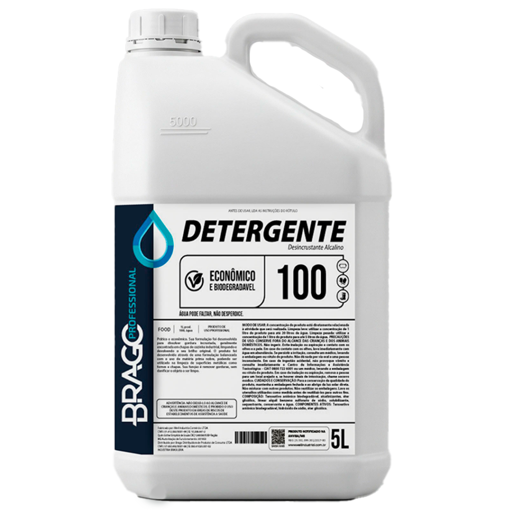 DETERG DESINCRUSTANTE ALCAL 5L 1/100 BRAGO PROFESSIONAL