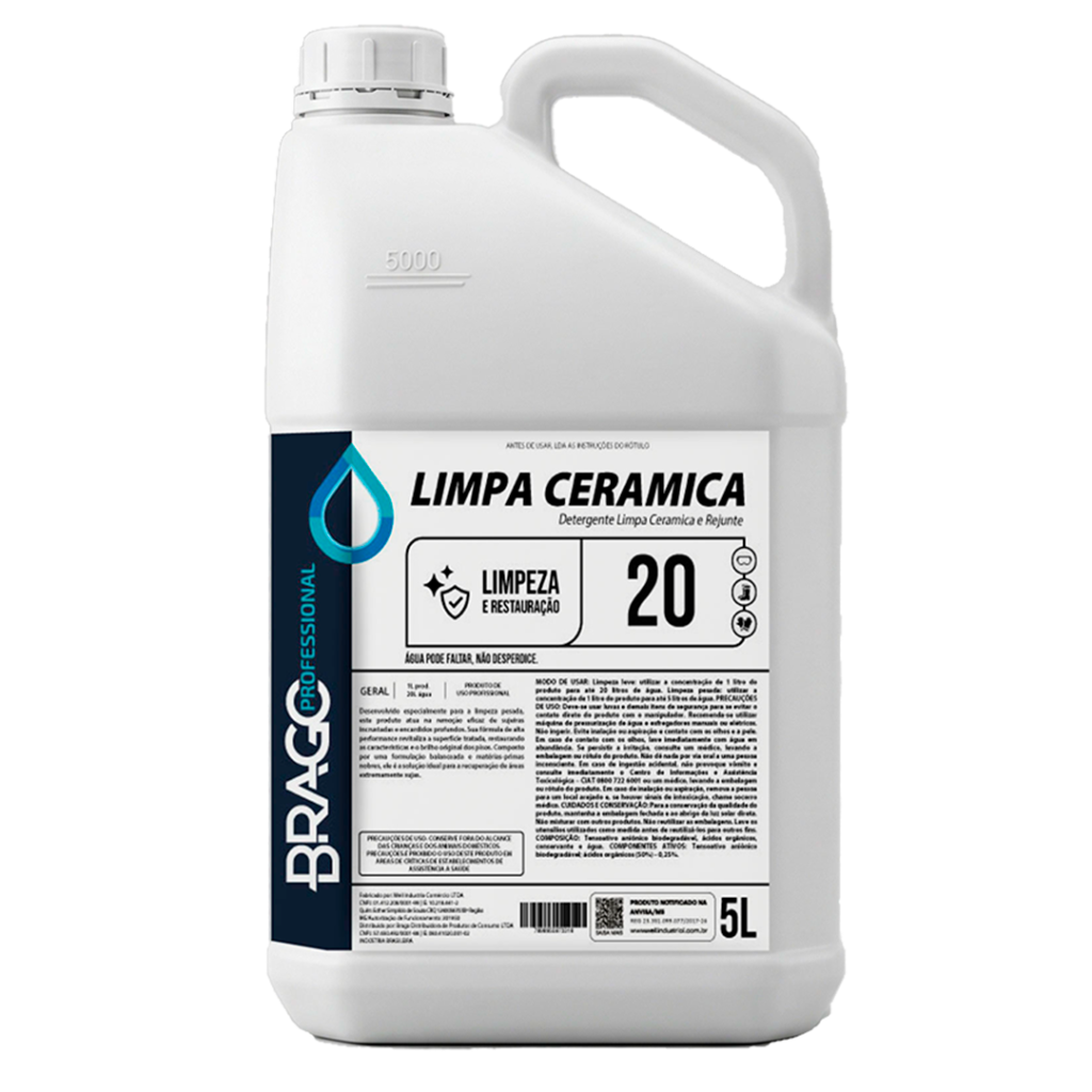LIMPA CERAMICA 5L 1/20 BRAGO PROFESSIONAL