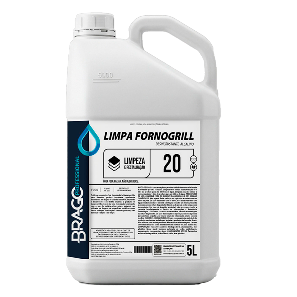 LIMPA CHAPA FORNOGRILL 5L 1/20 BRAGO PROFESSIONAL