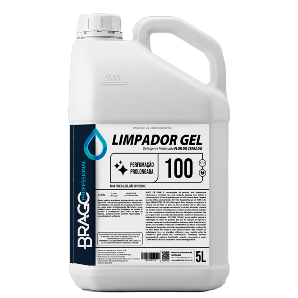 LIMPADOR GEL PERF CERRADO 5L 1/100 BRAGO PROFESSIONAL