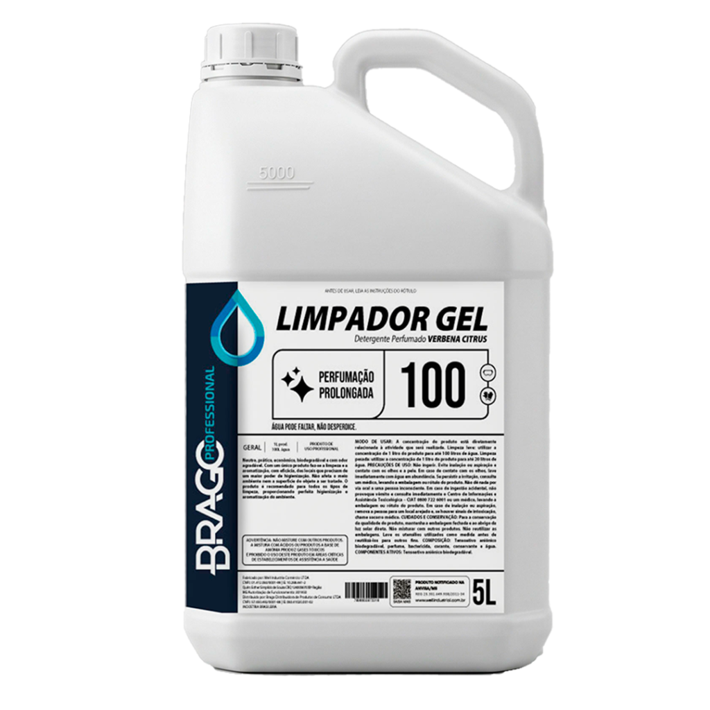 LIMPADOR GEL PERF CITRUS 5L 1/100 BRAGO PROFESSIONAL