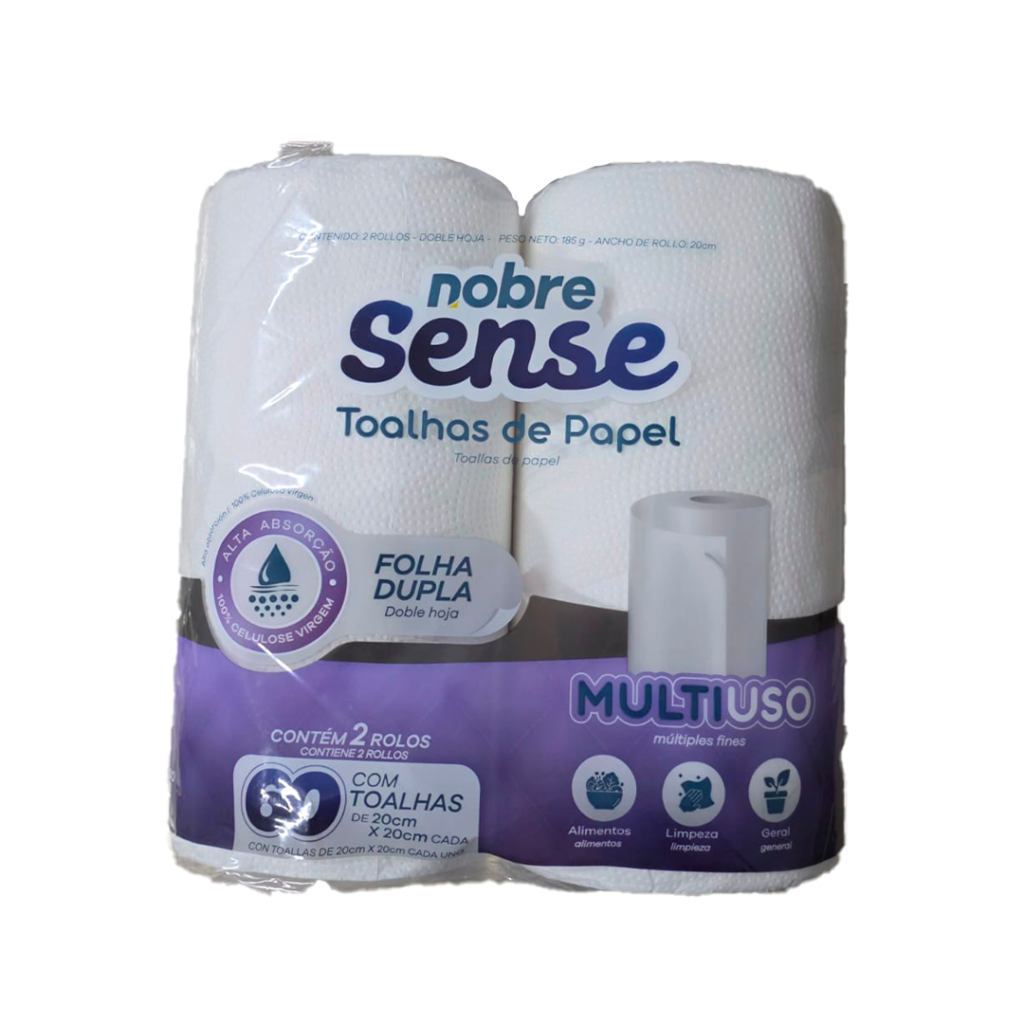 PAPEL TOALHA COZINHA FOLHA DUPLA 2 ROLOS NOBRE