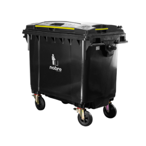 COLETORA PLASTICA 660L PRETO C/RODAS NOBRE