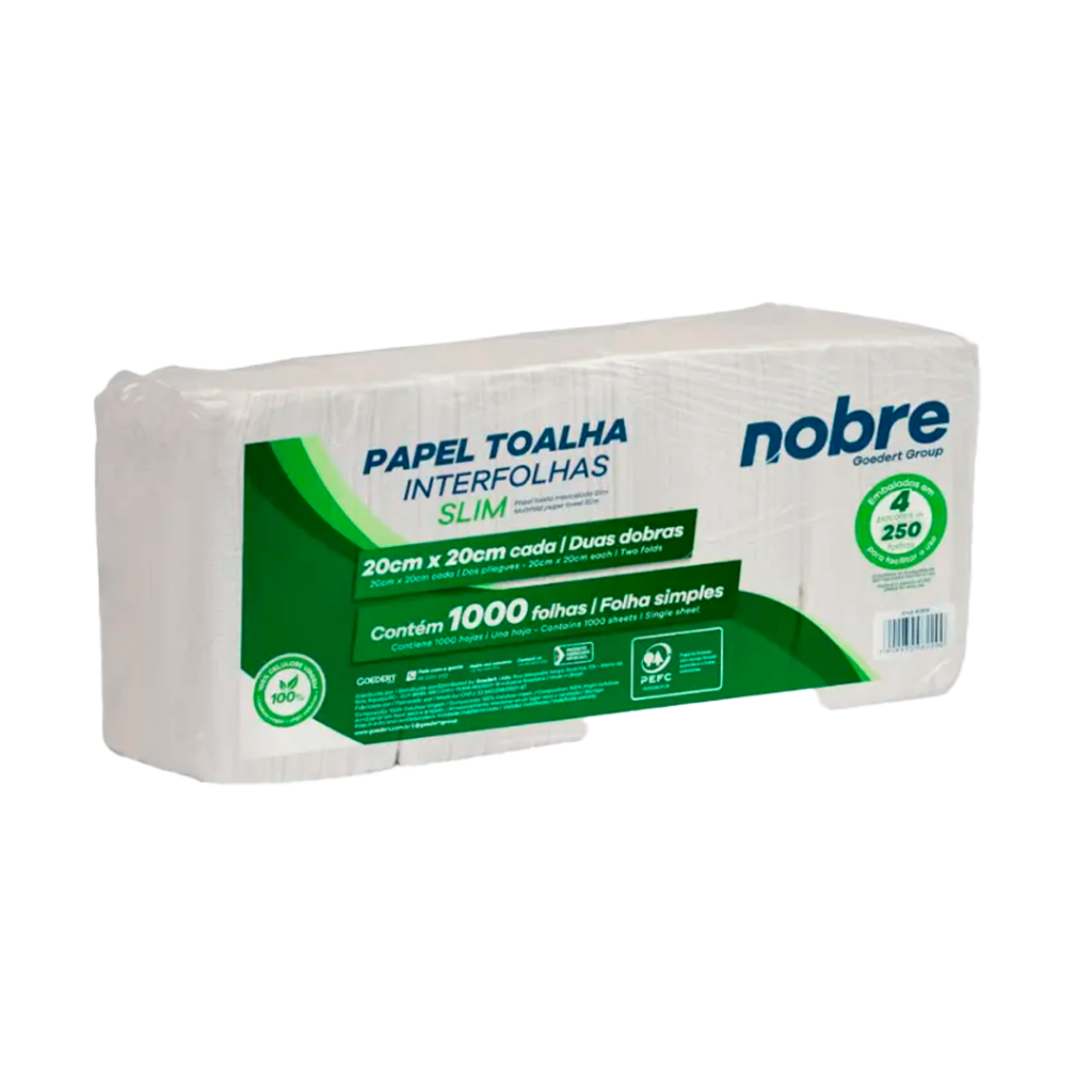 PAPEL TOALHA INT 20X23CM SLIM 1000FLS NOBRE