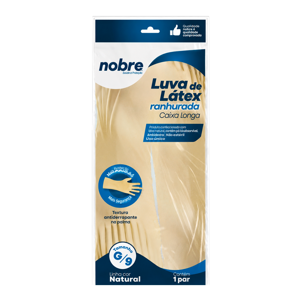 LUVA LATEX RANHURADA G NOBRE NOBRE