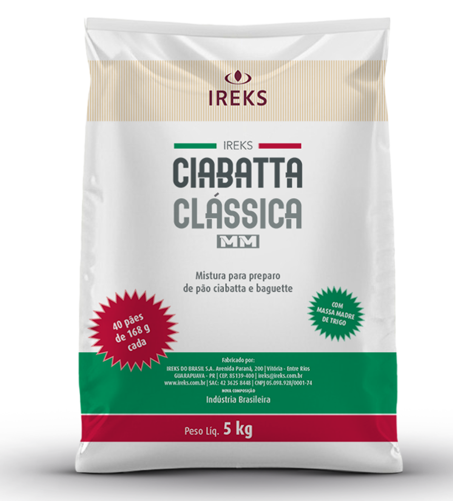 PAO CIABATTA CLASSICA MM C100 SACO 5KG IREKS
