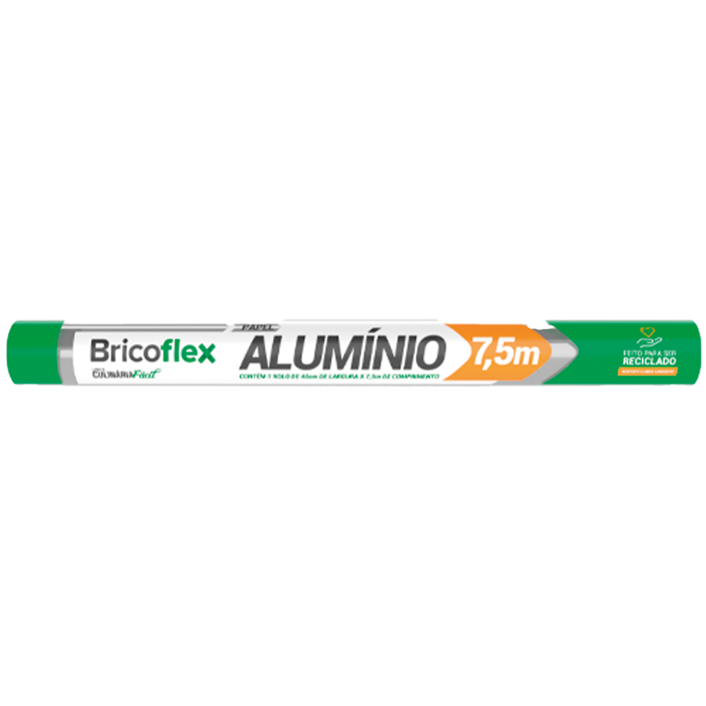 PAPEL ALUMINIO 45CMX7,5M C/12UN BF50004 BRICOFLEX