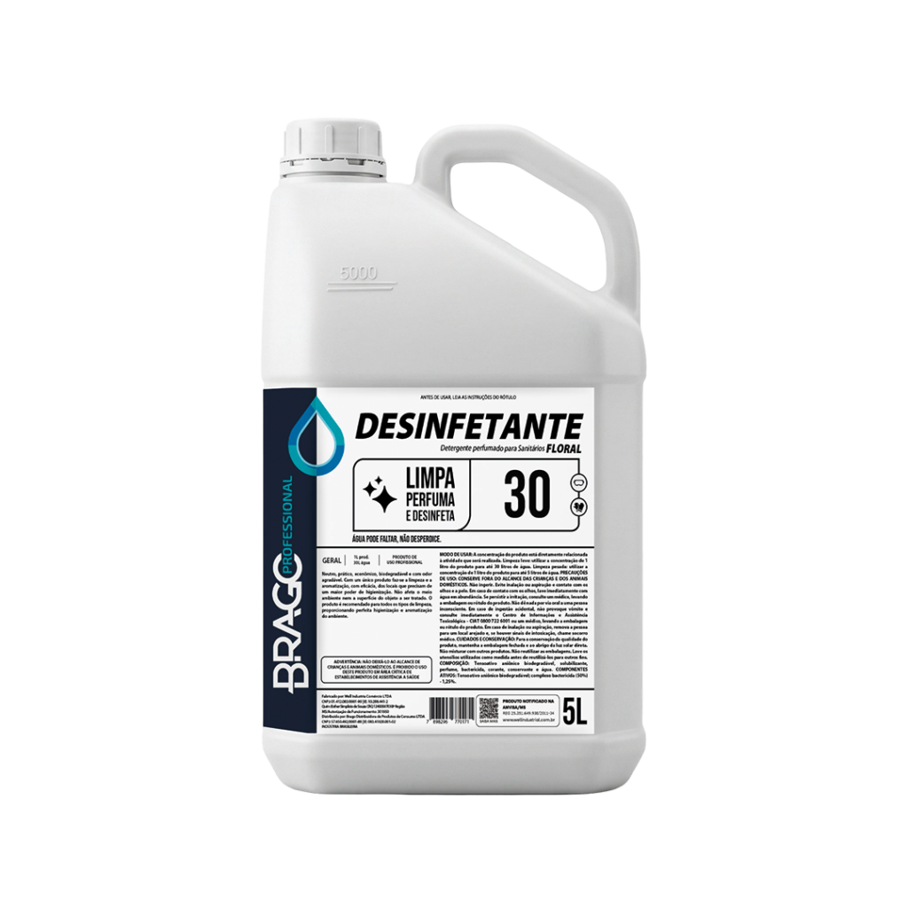 DESINF CONCENTRADO FLORAL 5L 1/10 BRAGO PROFESSIONAL
