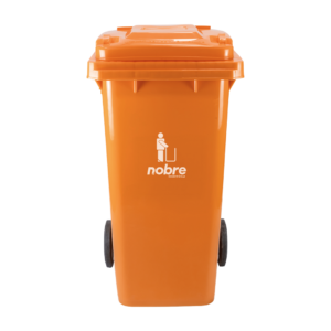 COLETORA PLASTICA 120L LARANJA C/RODAS NOBRE