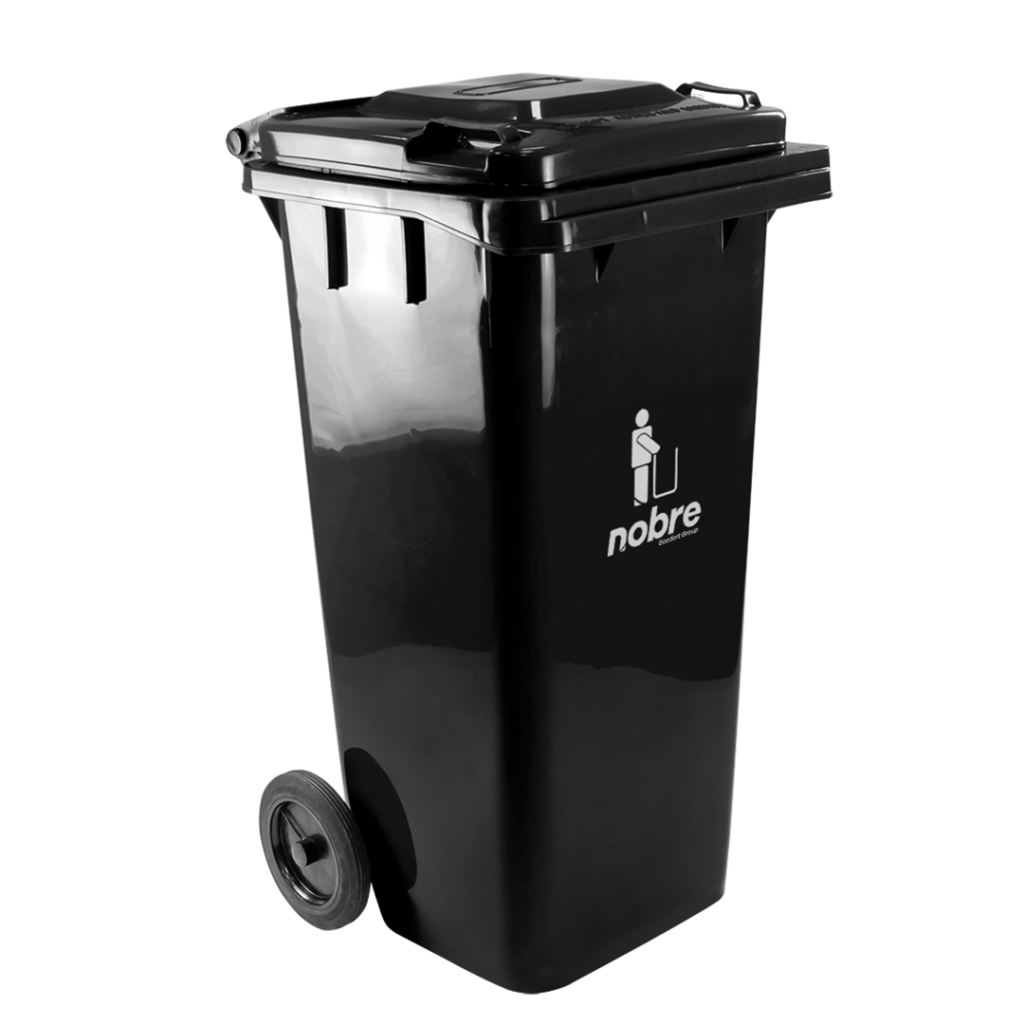 COLETORA PLASTICA 120L PRETA C/RODAS NOBRE