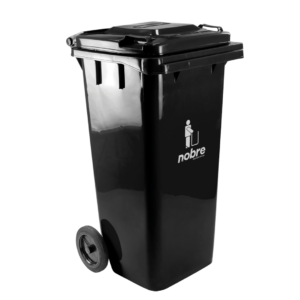 COLETORA PLASTICA 120L PRETA C/RODAS NOBRE