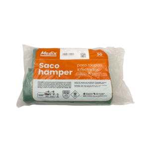 SACO HAMPER VERDE 120L C/FITILHO C/50 MEDIX