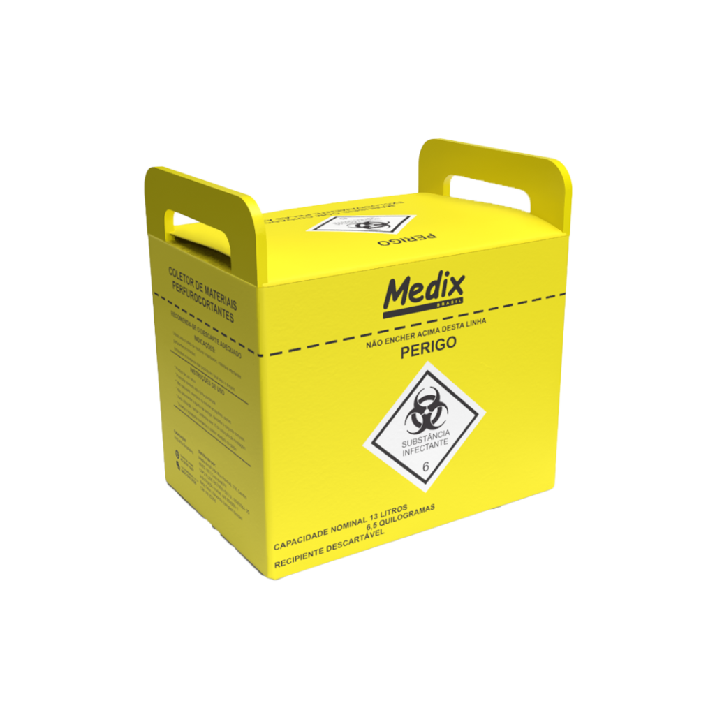 CAIXA COLETOR PERFURO CORTANTE AM 13L MEDIX