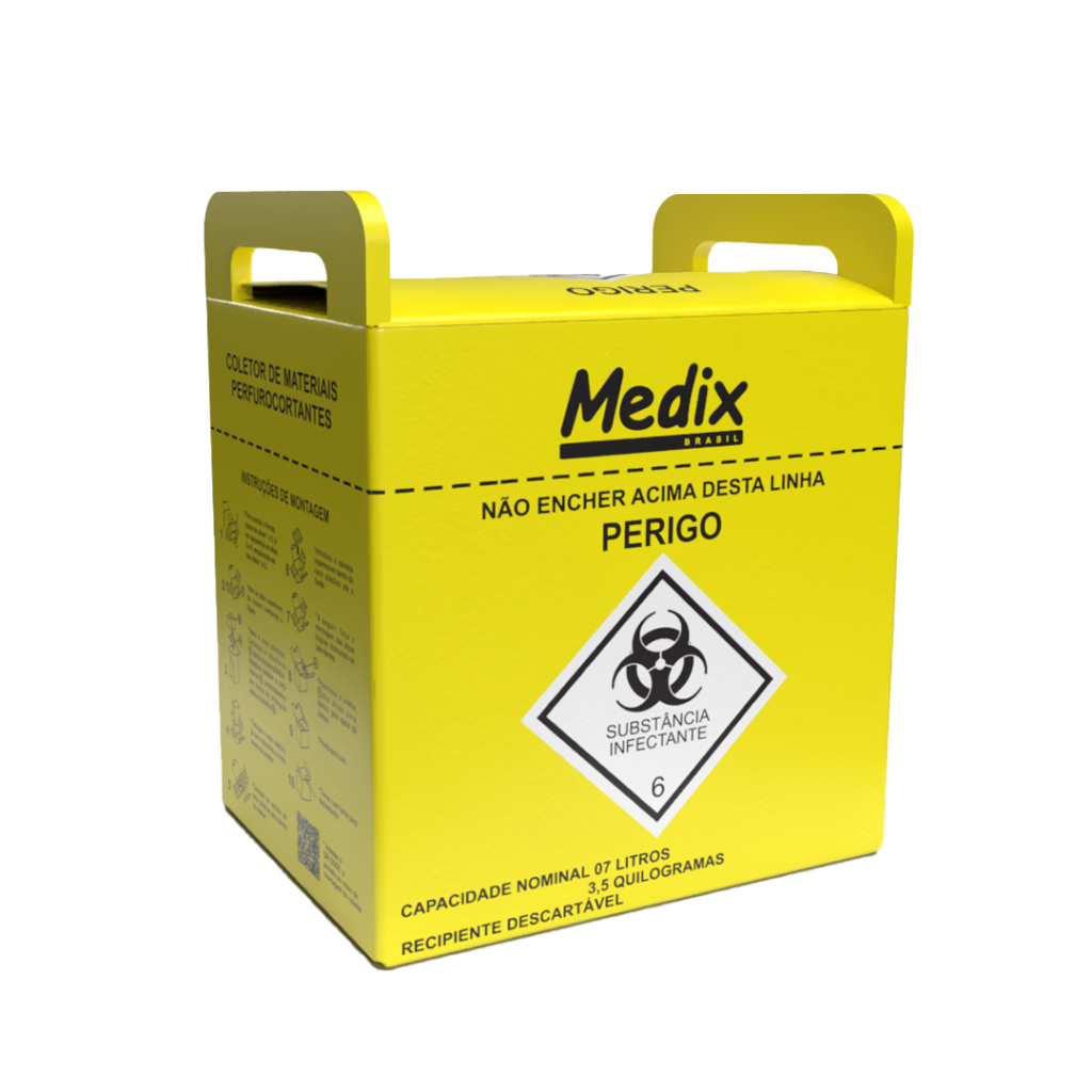 CAIXA COLETOR PERFURO CORTANTE AM 7L MEDIX