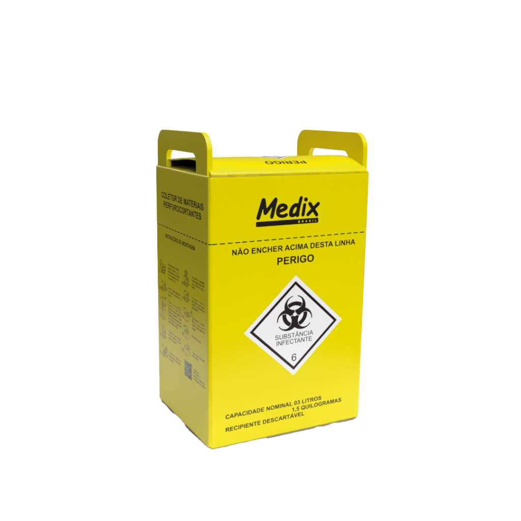 CAIXA COLETOR PERFURO CORTANTE AM 3L MEDIX