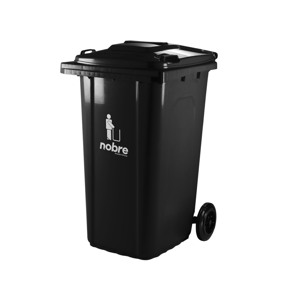 COLETORA PLASTICA 240L PRETA C/RODAS NOBRE