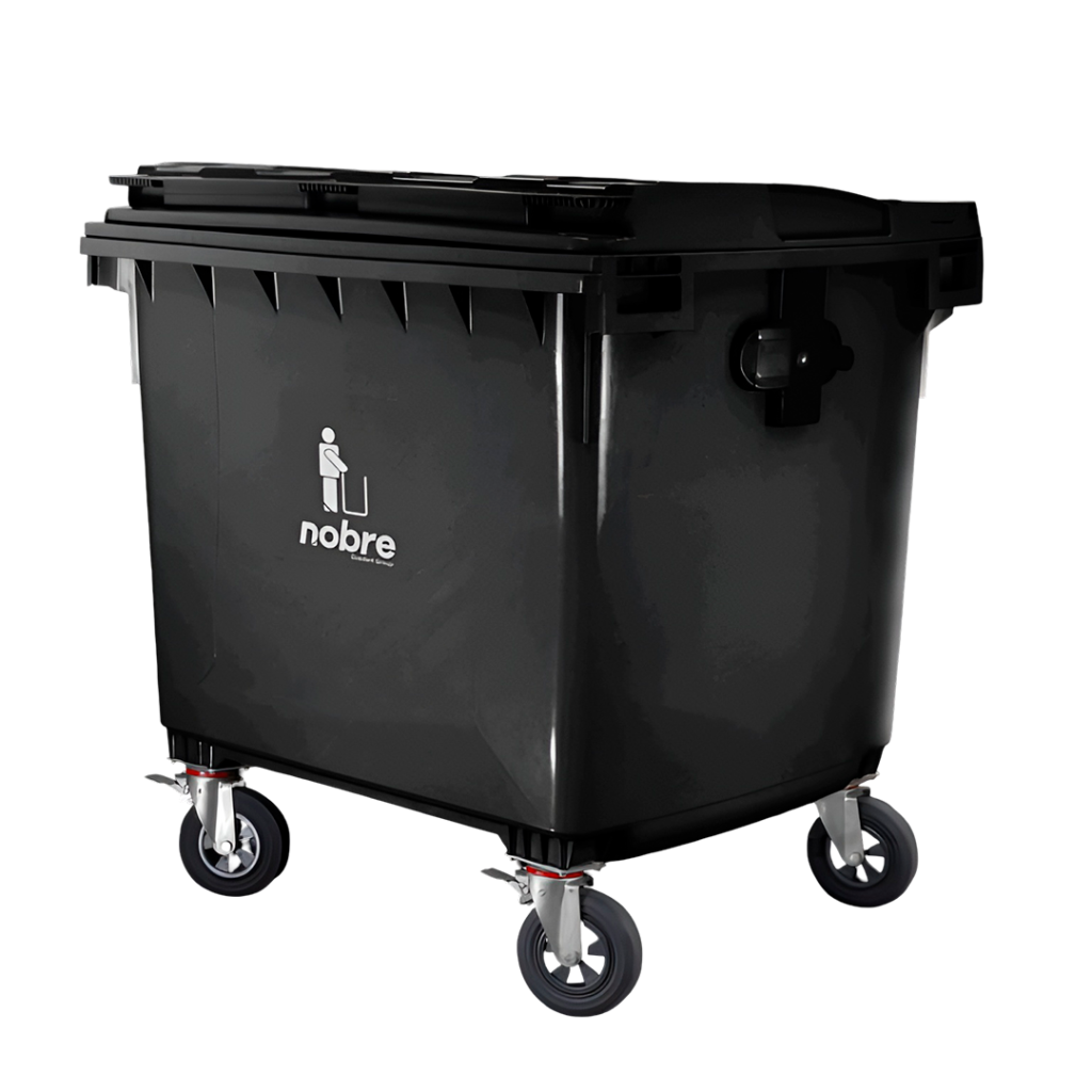 CONTEINER PLASTICO 1100L PRETO C/RODAS NOBRE